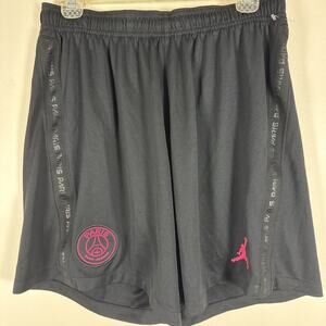 Jordan Vapor Knit Paris Saint-Germain Psg Shorts Xl Slim Fit Black Hit Pink EUC